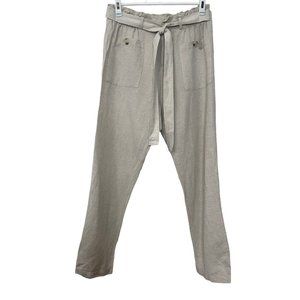 Leela &‎ Lavender Women’s Pants Linen Blend Size Medium Belted Casual Trouser